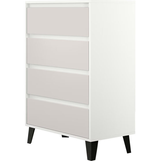 Komoda z 4 szufladami BORG Biały Mat / Kaszmir Mat BORG Podstawowe