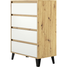 Komoda z 4 szufladami BORG Dąb Artisan / Biały Mat BORG Podstawowe
