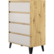 Komoda z 4 szufladami BORG Dąb Artisan / Kaszmir Mat BORG Podstawowe