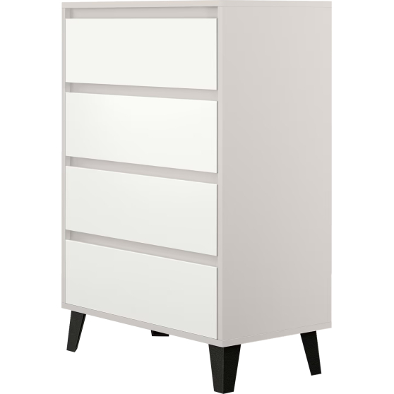 Komoda z 4 szufladami BORG Dąb Kaszmir Mat / Biały Mat BORG Podstawowe