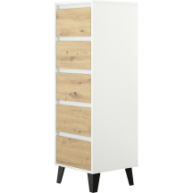 Komoda z 5 szufladami BORG Biały Mat / Dąb Artisan BORG Podstawowe