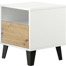 Szafka nocna z szufladą BORG Biały Mat / Dąb Artisan BORG Podstawowe