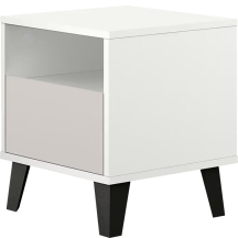 Szafka nocna z szufladą BORG Biały Mat / Kaszmir Mat BORG Podstawowe