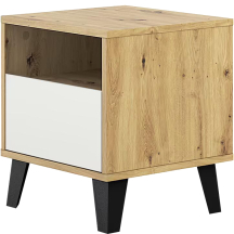 Szafka nocna z szufladą BORG Dąb Artisan / Biały Mat BORG Podstawowe