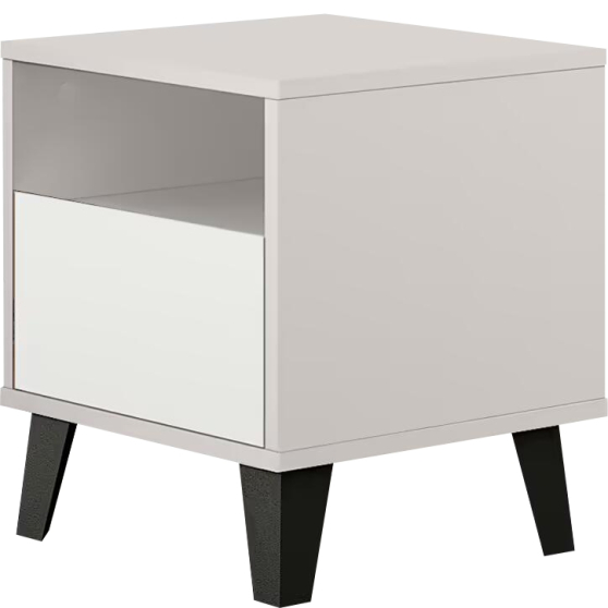 Szafka nocna z szufladą BORG Dąb Kaszmir Mat / Biały Mat BORG Podstawowe