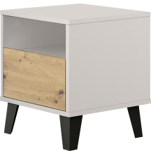 Szafka nocna z szufladą BORG Dąb Kaszmir Mat / Dąb Artisan BORG Podstawowe