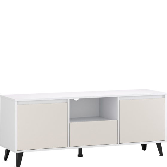 Szafka RTV 2D1S pod telewizor BORG Biały Mat / Kaszmir Mat BORG Podstawowe