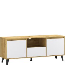 Szafka RTV 2D1S pod telewizor BORG Dąb Artisan / Biały Mat BORG Podstawowe