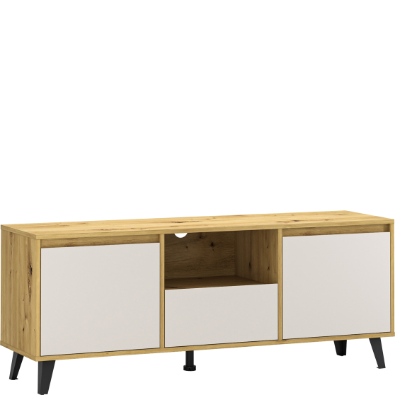 Szafka RTV 2D1S pod telewizor BORG Dąb Artisan / Kaszmir Mat BORG Podstawowe