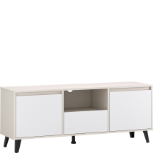 Szafka RTV 2D1S pod telewizor BORG Dąb Kaszmir Mat / Biały Mat BORG Podstawowe