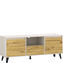 Szafka RTV 2D1S pod telewizor BORG Dąb Kaszmir Mat / Dąb Artisan BORG Podstawowe