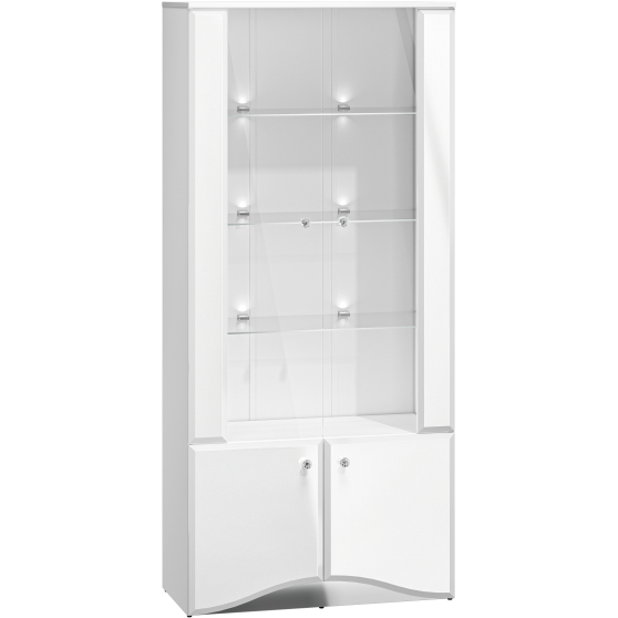 Witryna podwójna glamour Biały Połysk GLAMOUR Podstawowe