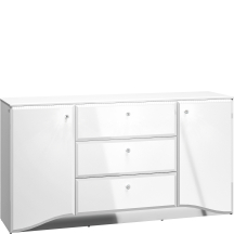 Elegancka komoda glamour 160 cm Biały Połysk GLAMOUR Podstawowe