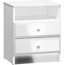 Szafka nocna w stylu glamour 2 szuflady Biały Połysk GLAMOUR Podstawowe