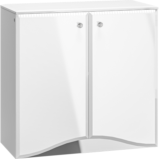 Komoda dwudrzwiowa w stylu glamour Biały Połysk GLAMOUR Podstawowe