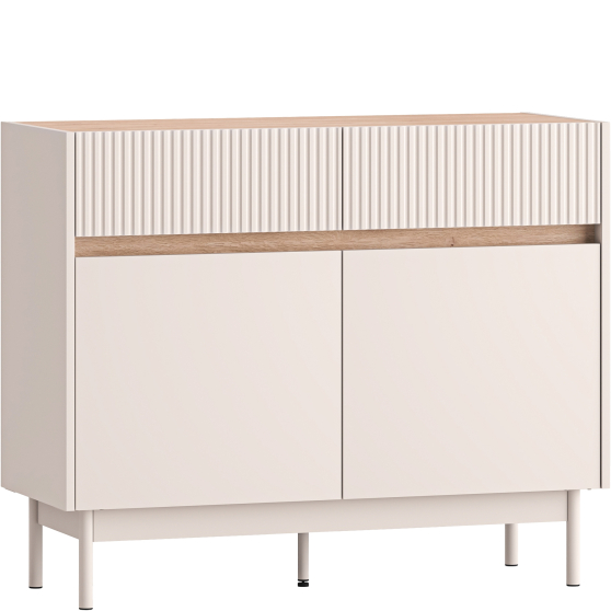 Komoda 104 cm z cichym domykiem 2 drzwi 2 szuflady Kaszmir DUNEA Podstawowe