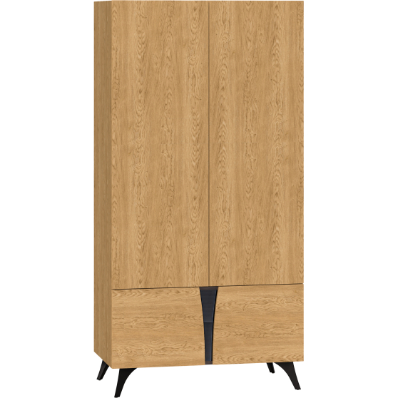 Szafa na ubrania do sypialni Dąb Baltic / Czarny TOSCANIA Podstawowe