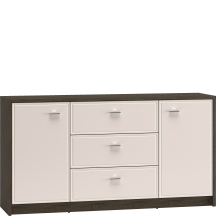 Komoda z cichym domykiem 2-drzwiowa 3 szuflady front Kaszmir Połysk AVANTE Podstawowe