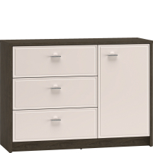 Komoda z cichym domykiem 1-drzwiowa 3 szuflady front Kaszmir Połysk AVANTE Podstawowe