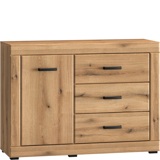 Komoda 1-drzwiowa 3 szuflady Dąb Evoke DORA Podstawowe