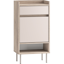 Mała szafka na buty do przedpokoju z cichym domykiem kolor Kaszmir / Dąb Cremona VOCO Podstawowe