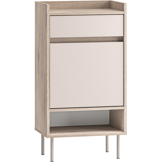 Mała szafka na buty do przedpokoju z cichym domykiem kolor Kaszmir / Dąb Cremona VOCO Podstawowe