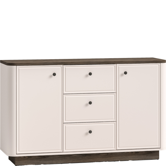 Komoda 138 2-drzwiowa 3 szuflady Kaszmir Mat VILAVIO Podstawowe