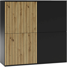 Komoda ROSS 4-drzwiowa Dąb Artisan / Czarny Mat Podstawowe (3)