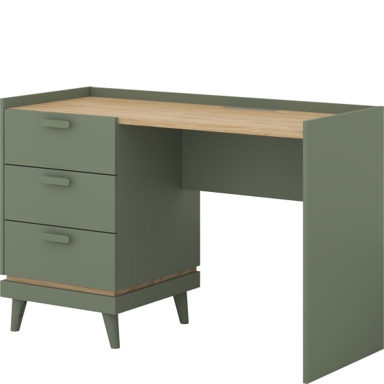 Biurko z szufladami Dąb Olej / Zgaszona Zieleń 24GDOH03 TYP-03 SCANDI Podstawowe