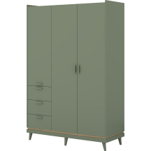 Szafa trzydrzwiowa z szufladami Dąb Olej / Zgaszona Zieleń 24GDOH19 TYP-19 SCANDI Podstawowe