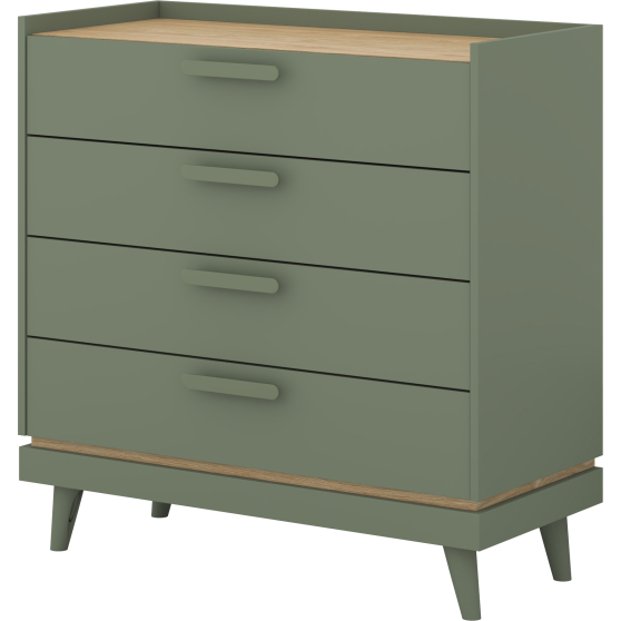 Komoda z szufladami Dąb Olej / Zgaszona Zieleń 24GDOH27 TYP-27 SCANDI Podstawowe