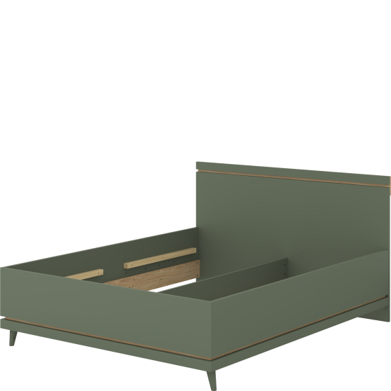 Łóżko 160 x 200 bez stelaża Dąb Olej / Zgaszona Zieleń 24GDOH31 TYP-31 SCANDI Podstawowe