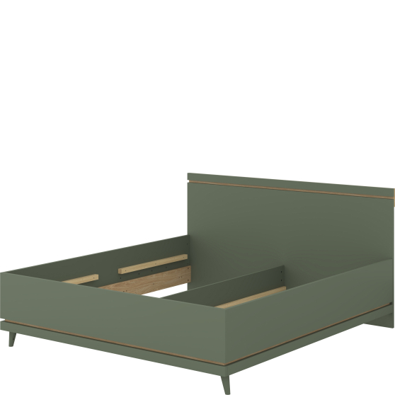 Łóżko 180 x 200 bez stelaża Dąb Olej / Zgaszona Zieleń 24GDOH32 TYP-32 SCANDI Podstawowe