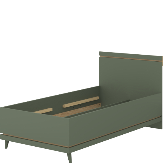 Łóżko 100 x 200 bez stelaża Dąb Olej / Zgaszona Zieleń 24GDOH34 TYP-34 SCANDI Podstawowe