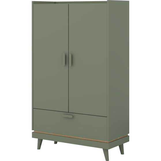 Bieliźniarka dwudrzwiowa z szufladą Dąb Olej / Zgaszona Zieleń 24GDOH38 TYP-38 SCANDI Podstawowe