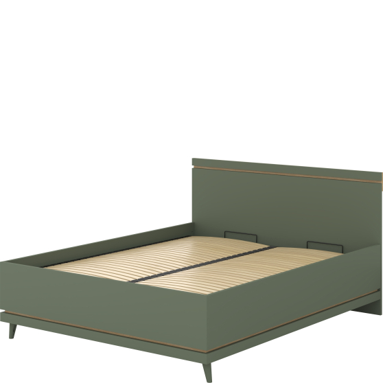 Łóżko 160 x 200 ze stelażem i pojemnikiem Dąb Olej / Zgaszona Zieleń 24GDOH51 TYP-51 SCANDI Podstawowe Łóżko 160 x 200 ze stelażem i pojemnikiem Dąb Olej / Zgaszona Zieleń 24GDOH51 TYP-51 SCANDI Podstawowe