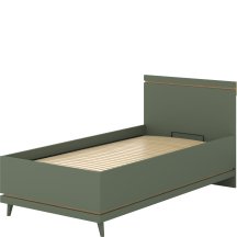 Łóżko 100 x 200 ze stelażem i pojemnikiem Dąb Olej / Zgaszona Zieleń 24GDOH54 TYP-54 SCANDI Podstawowe