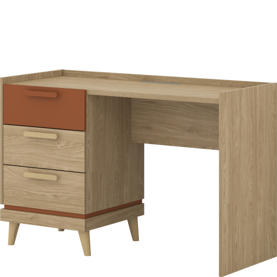 Biurko z szufladami Dąb Olej / Ceglany 24KSND03 TYP-03 SCANDI Podstawowe