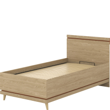 Łóżko 100 x 200 ze stelażem i pojemnikiem Dąb Olej / Ceglany 24KSND54 TYP-54 SCANDI Podstawowe