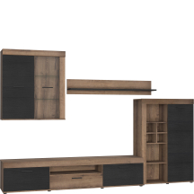 Zestaw mebli do salonu VALENTIN VTNM01L-N09 Dąb Szlachetny / Dąb Czarny Podstawowe