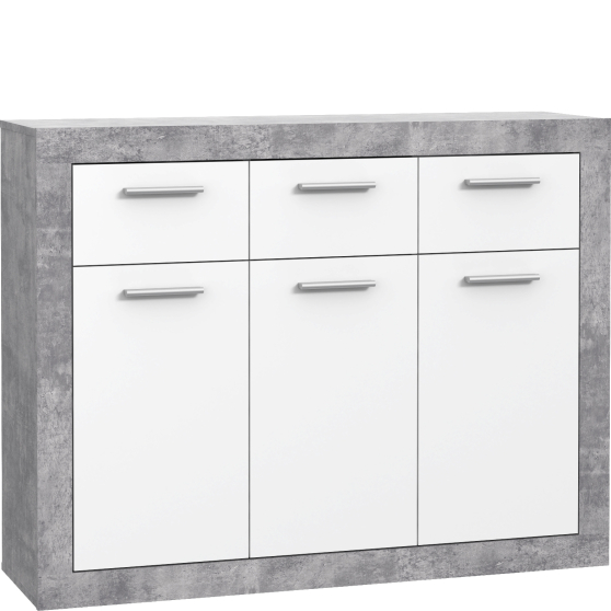 Komoda 120 cm BCCK231-C264 Beton Jasnoszary / Biały BACCIO Podstawowe