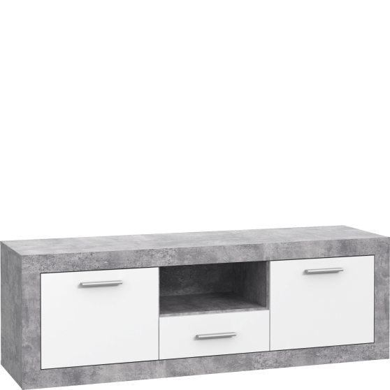 Szafka RTV 150 cm BCCT134-C264 Beton Jasnoszary / Biały BACCIO Podstawowe