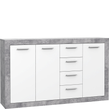 Komoda 150 cm z szufladami i drzwiami BCCK241-C264 Beton Jasnoszary / Biały BACCIO Podstawowe