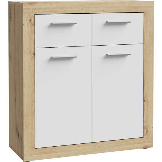 Komoda 2 szuflady 2 drzwi BCCK221-C804 Dąb Artisan / Biały BACCIO Podstawowe