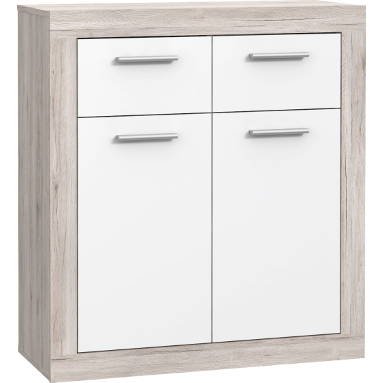 Komoda 2 szuflady 2 drzwi BCCK221-T19 Dąb Piaskowy / Biały BACCIO Podstawowe