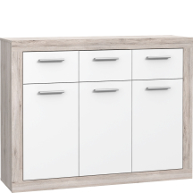 Komoda 120 cm BCCK231-T19 Dąb Piaskowy / Biały BACCIO Podstawowe