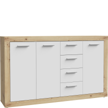 Komoda 150 cm z szufladami i drzwiami BCCK241-C804 Dąb Artisan / Biały BACCIO Podstawowe