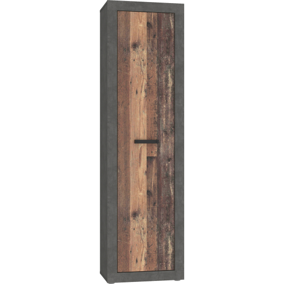 Szafa wąska 50 cm ZMBS712-C764 Beton Ciemnoszary / Old Wood Vintage ZUMBA Podstawowe