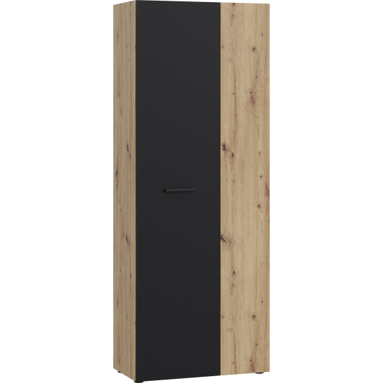 Szafa gospodarcza 70 cm MS264-M712 Dąb Artisan / Czarny NET306 Podstawowe