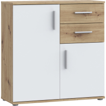 Komoda 2 szuflady 2 drzwi IKLK221-C830 Dąb Artisan / Biały NET106 Podstawowe